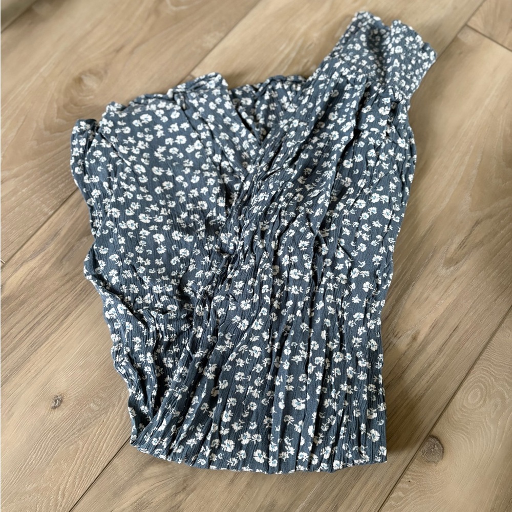 Billabong Blue Floral Wide Leg Pants